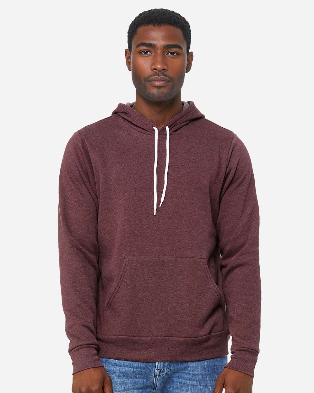 BELLA + CANVAS 3719, Fleece - Premium - Hood, Heather Maroon
