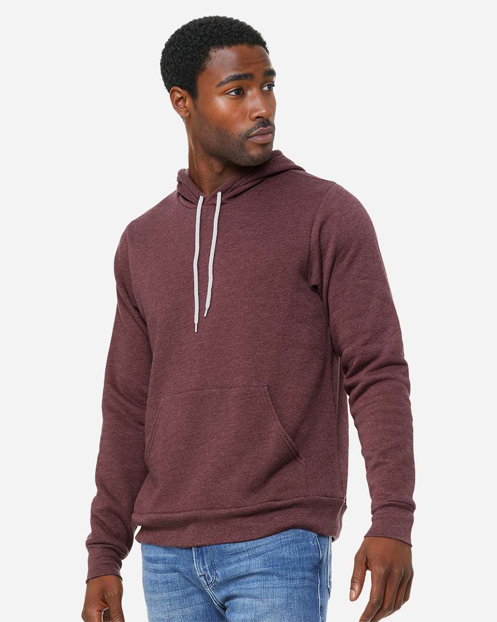 BELLA + CANVAS 3719, Fleece - Premium - Hood, Heather Maroon
