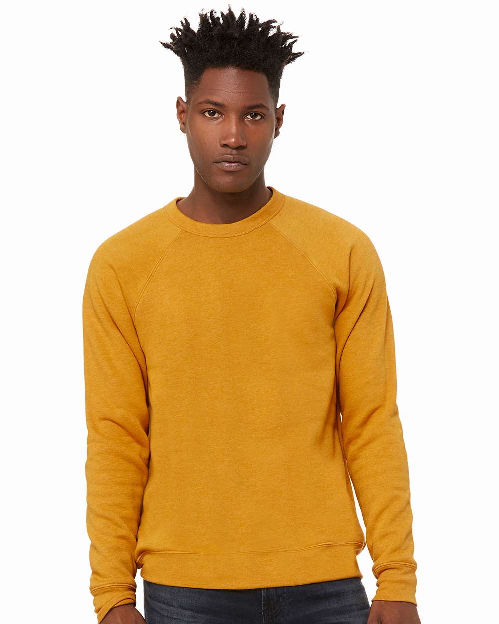 BELLA + CANVAS 3901, Fleece - Premium - Crew, Heather Mustard