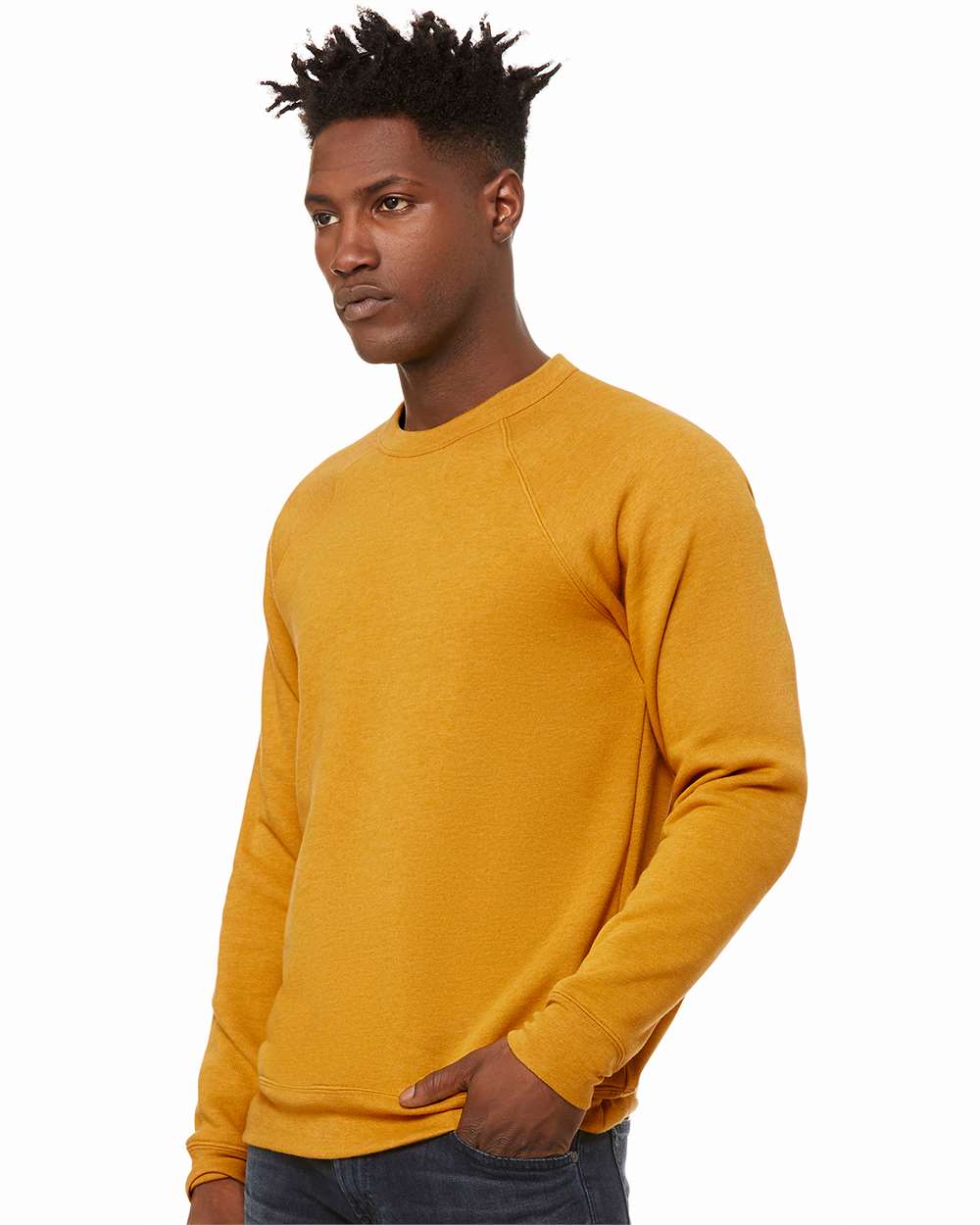 BELLA + CANVAS 3901, Fleece - Premium - Crew, Heather Mustard