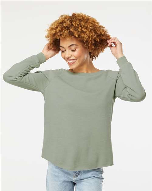 Independent Trading Co. PRM2000, Women's California Wave Wash Crewneck Sweatshirt, Sage