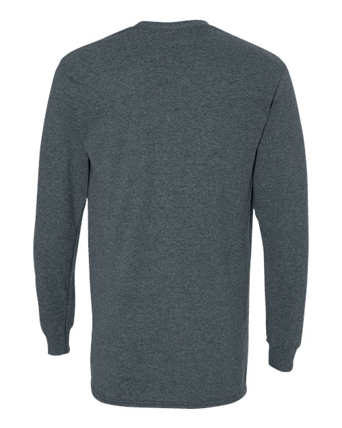 Gildan 5400, Unisex Heavy Cotton Long Sleeve T-shirt, Dark Heather