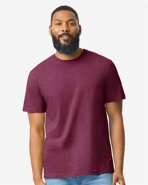 Gildan 8906, 64000cvc Unisex Softstyle Cvc T-shirt, Maroon Mist