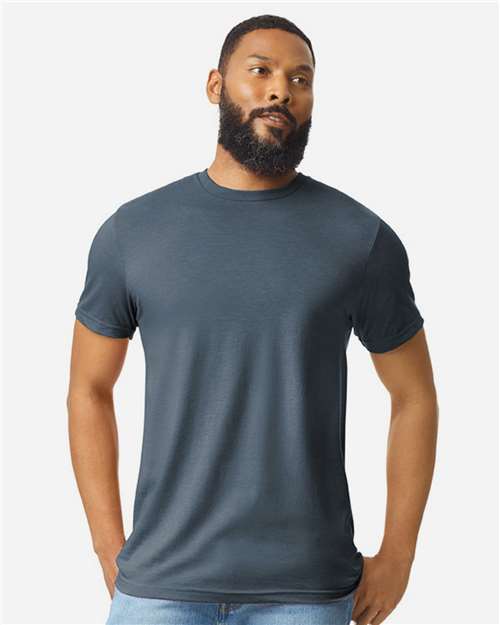 Gildan 8906, 64000cvc Unisex Softstyle Cvc T-shirt, Steel Blue