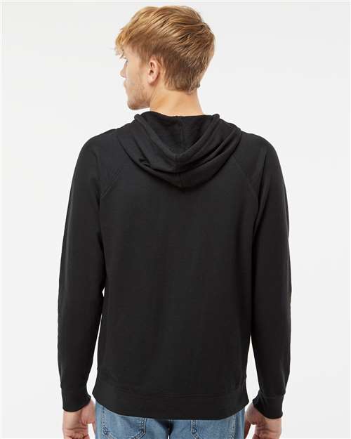 Independent Trading Co. SS1000, Unisex Icon Lightweight Loopback Terry Hooded Sweatshirt, Black