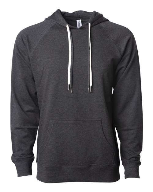 Independent Trading Co. SS1000, Unisex Icon Lightweight Loopback Terry Hooded Sweatshirt, Charcoal Heather