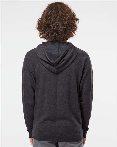 Independent Trading Co. SS1000, Unisex Icon Lightweight Loopback Terry Hooded Sweatshirt, Charcoal Heather