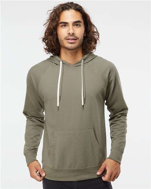 Independent Trading Co. SS1000, Unisex Icon Lightweight Loopback Terry Hooded Sweatshirt, Olive