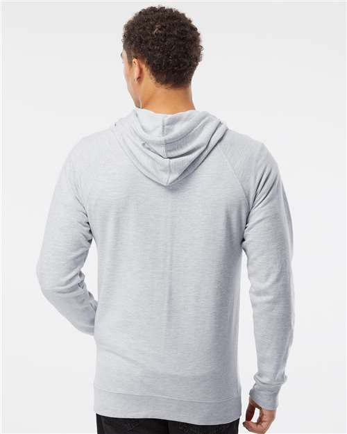 Independent Trading Co. SS1000, Unisex Icon Lightweight Loopback Terry Hooded Sweatshirt, Athletic Heather