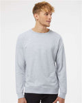 Independent Trading Co. SS1000C, Unisex Icon Lightweight Loopback Terry Crewneck Sweatshirt, Athletic Heather