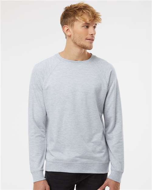 Independent Trading Co. SS1000C, Unisex Icon Lightweight Loopback Terry Crewneck Sweatshirt, Athletic Heather