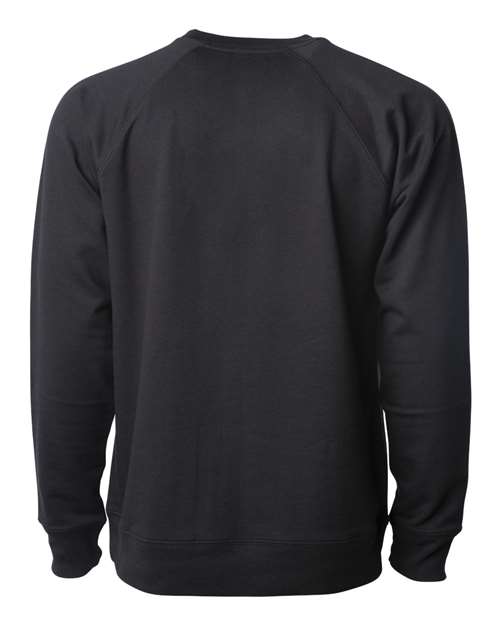 Independent Trading Co. SS1000C, Unisex Icon Lightweight Loopback Terry Crewneck Sweatshirt, Black