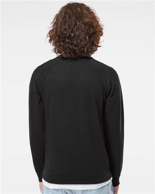 Independent Trading Co. SS1000C, Unisex Icon Lightweight Loopback Terry Crewneck Sweatshirt, Black