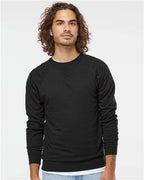 Independent Trading Co. SS1000C, Unisex Icon Lightweight Loopback Terry Crewneck Sweatshirt, Black