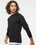 Independent Trading Co. SS1000C, Unisex Icon Lightweight Loopback Terry Crewneck Sweatshirt, Black
