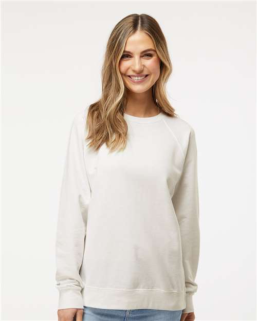 Independent Trading Co. SS1000C, Unisex Icon Lightweight Loopback Terry Crewneck Sweatshirt, Bone
