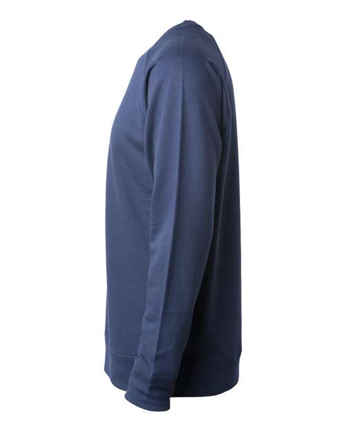 Independent Trading Co. SS1000C, Unisex Icon Lightweight Loopback Terry Crewneck Sweatshirt, Indigo