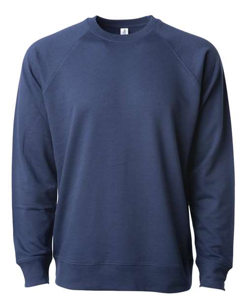 Independent Trading Co. SS1000C, Unisex Icon Lightweight Loopback Terry Crewneck Sweatshirt, Indigo