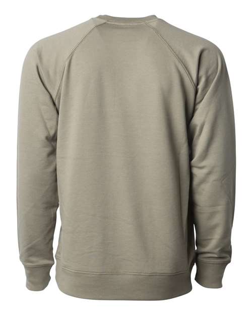 Independent Trading Co. SS1000C, Unisex Icon Lightweight Loopback Terry Crewneck Sweatshirt, Olive