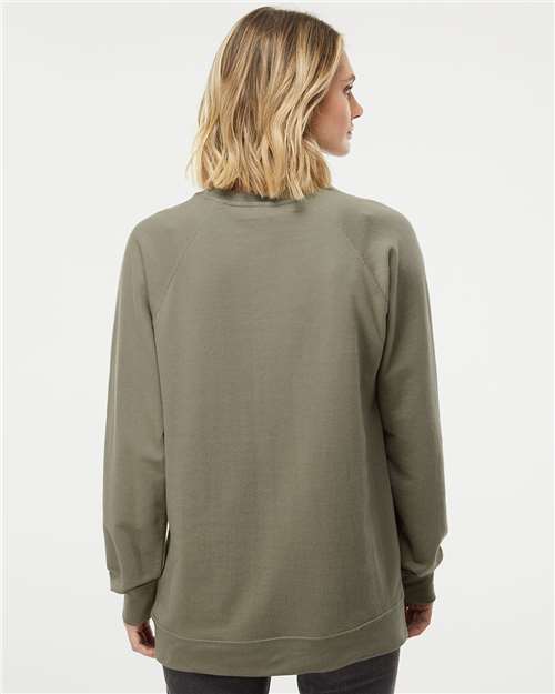 Independent Trading Co. SS1000C, Unisex Icon Lightweight Loopback Terry Crewneck Sweatshirt, Olive