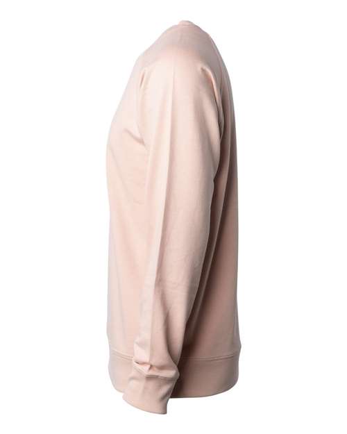 Independent Trading Co. SS1000C, Unisex Icon Lightweight Loopback Terry Crewneck Sweatshirt, Rose
