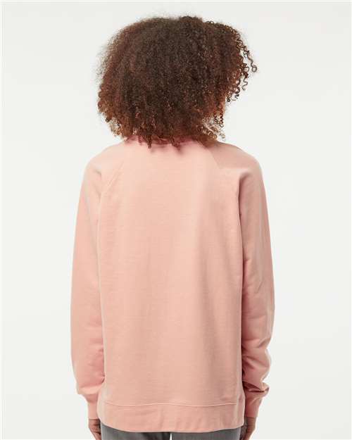Independent Trading Co. SS1000C, Unisex Icon Lightweight Loopback Terry Crewneck Sweatshirt, Rose