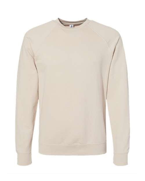 Independent Trading Co. SS1000C, Unisex Icon Lightweight Loopback Terry Crewneck Sweatshirt, Sand