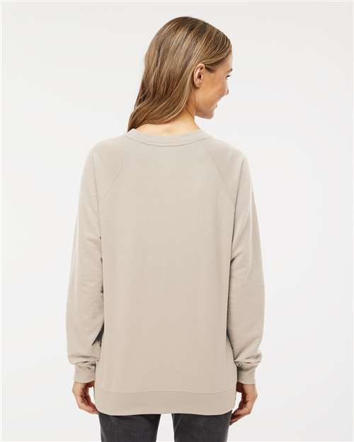 Independent Trading Co. SS1000C, Unisex Icon Lightweight Loopback Terry Crewneck Sweatshirt, Sand