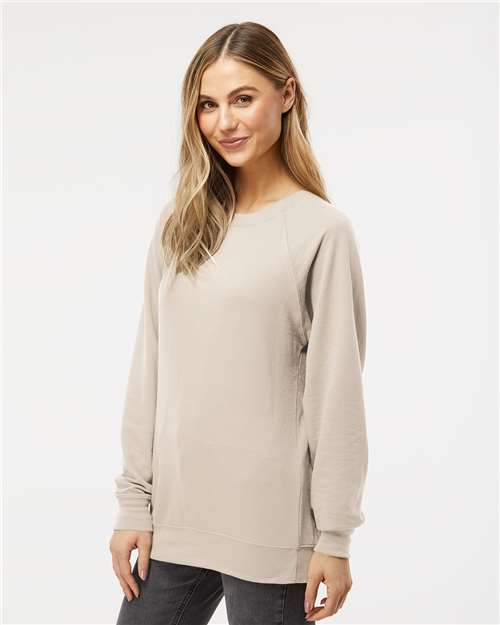 Independent Trading Co. SS1000C, Unisex Icon Lightweight Loopback Terry Crewneck Sweatshirt, Sand
