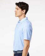 Adidas A498, Men's Ultimate365 Diamond Dot Print Polo, Glow Blue/ White/ Navy