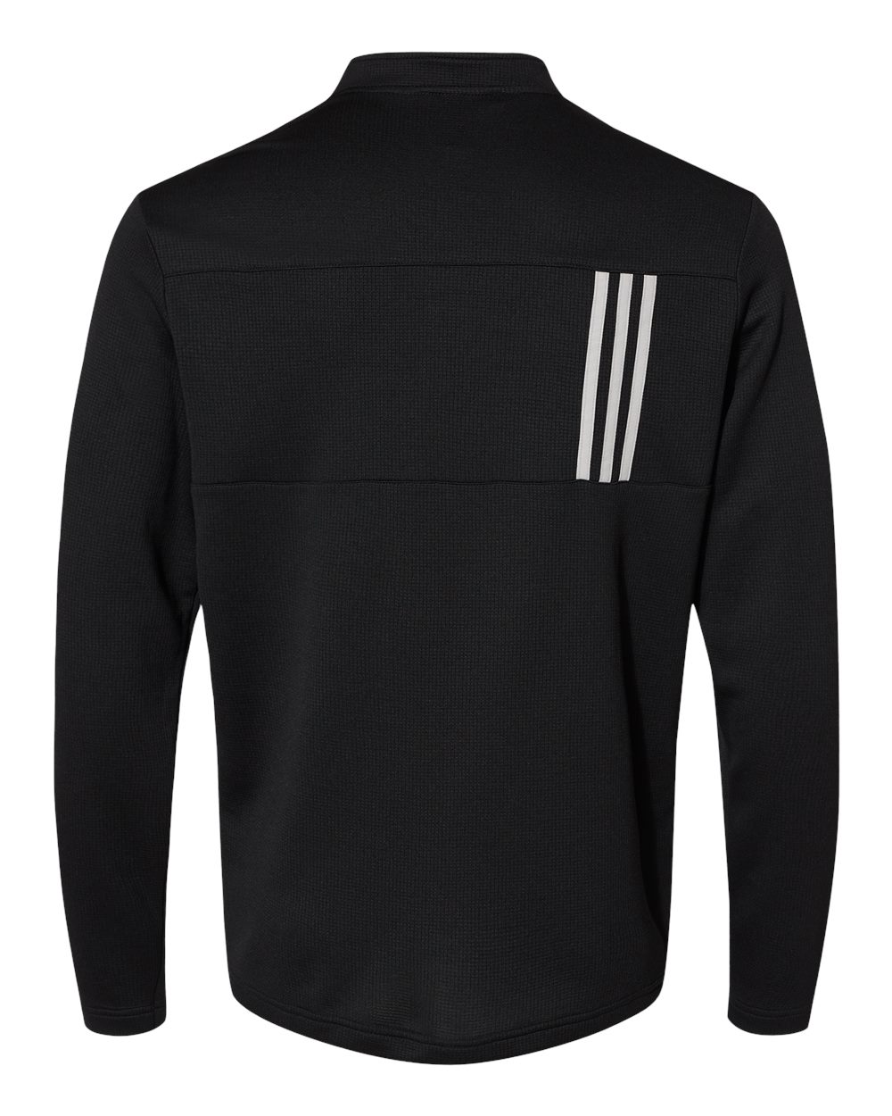 Adidas A482, Men's 3-stripes Double-knit Quarter-zip Pullover, Black/ Grey Two