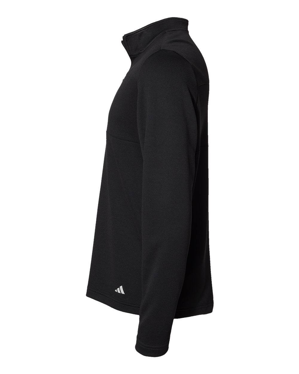 Adidas A482, Men's 3-stripes Double-knit Quarter-zip Pullover, Black/ Grey Two