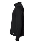 Adidas A482, Men's 3-stripes Double-knit Quarter-zip Pullover, Black/ Grey Two