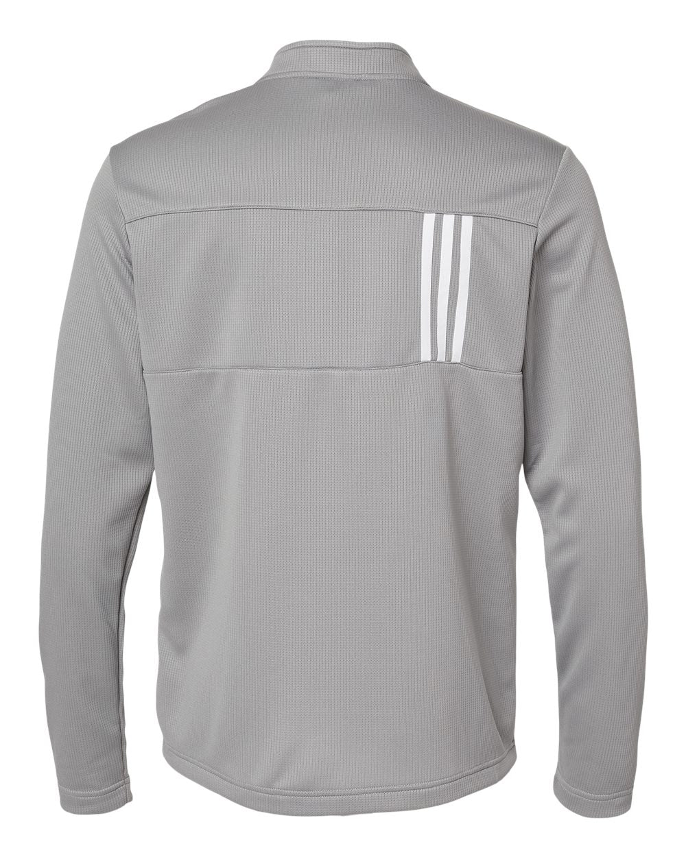 Adidas A482, Men's 3-stripes Double-knit Quarter-zip Pullover, Grey Three/ White