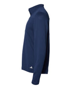 Adidas A482, Men's 3-stripes Double-knit Quarter-zip Pullover, Team Navy Blue/ Grey Two