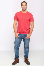 Milltex Sportswear 900, Unisex Cotton T-shirt | Lightweight Soft Crew Neck Plain Tee, Red