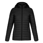 Muskoka Trail L00901, - Canyon - Ladies Puffy Jacket W/ Detachable Hood, Black
