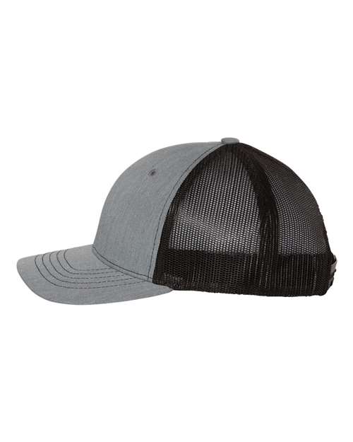 Richardson 112Y, Youth Trucker Snapback Cap, Heather Grey/ Black
