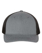 Richardson 112Y, Youth Trucker Snapback Cap, Heather Grey/ Black