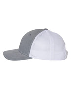 Richardson 112Y, Youth Trucker Snapback Cap, Heather Grey/ White