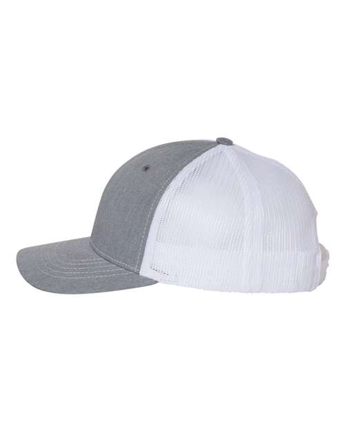 Richardson 112Y, Youth Trucker Snapback Cap, Heather Grey/ White