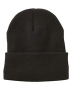 Sportsman SP12JL, 12" Jersey Lined Cuffed Beanie, Black