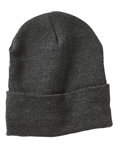 Sportsman SP12SL, 12" Sherpa Lined Cuffed Beanie, Heather Charcoal