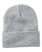 Sportsman SP12SL, 12" Sherpa Lined Cuffed Beanie, Heather Grey