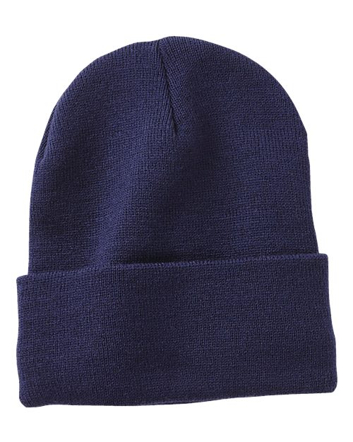 Sportsman SP12SL, 12" Sherpa Lined Cuffed Beanie, Navy