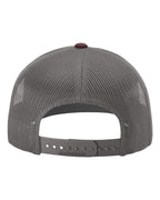Richardson 112, Snapback Trucker Cap, Heather Grey/ Charcoal/ Maroon