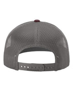 Richardson 112, Snapback Trucker Cap, Heather Grey/ Charcoal/ Maroon