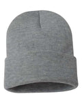 Sportsman SP12, 12" Solid Cuffed Beanie, Dark Heather Grey