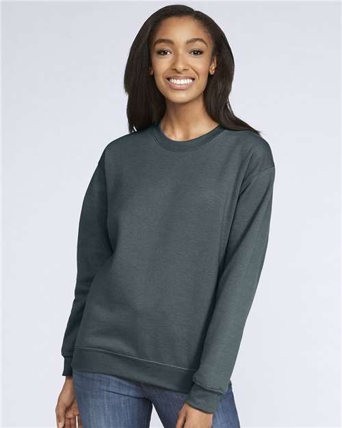 Gildan SF000, Unisex Softstyle Midweight Crewneck Sweatshirt, Dark Heather