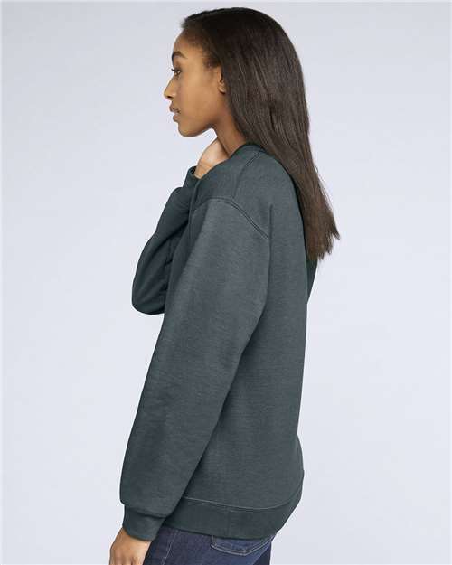 Gildan 9351, Sf000 Unisex Softstyle Midweight Crewneck Sweatshirt, Dark Heather